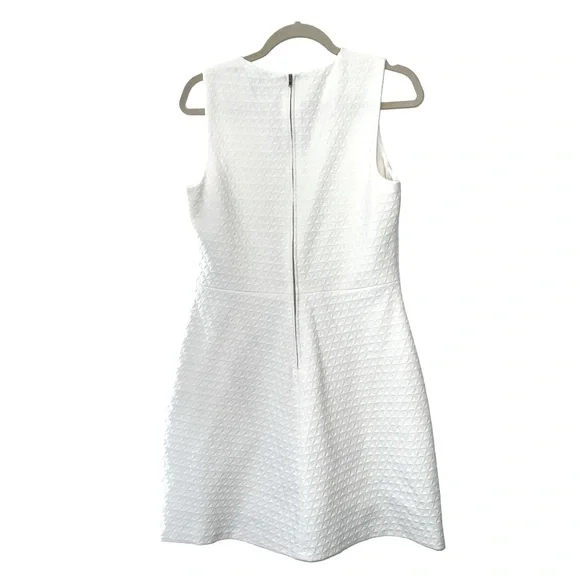 Theory White Sleeveless Textured A-Line Dress - Picture 3 of 11